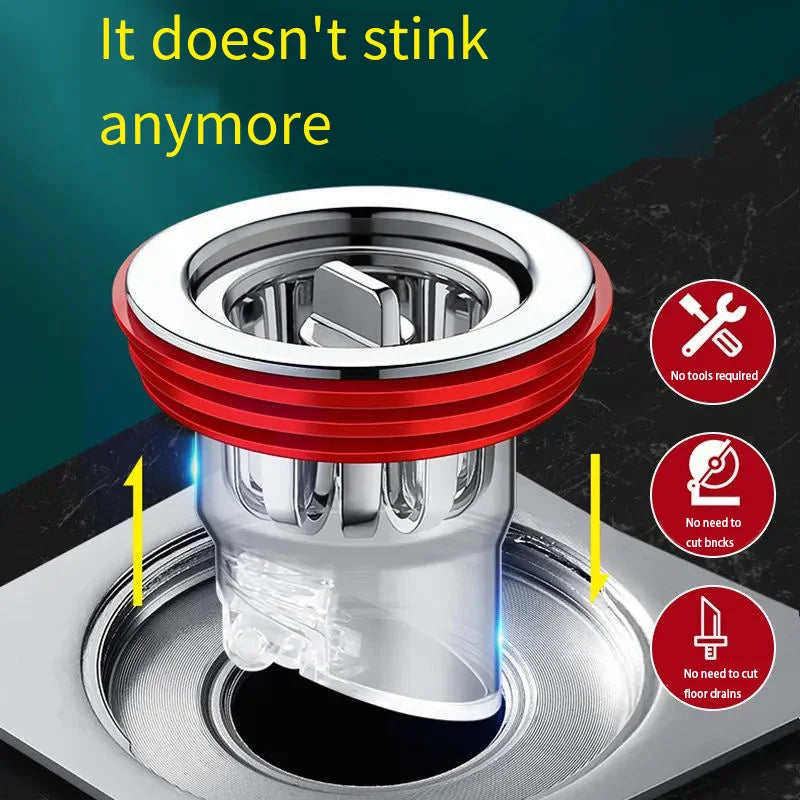 Anti odor floor drain core sewage backflow preventer shower floor drain plug used for kitchen bathroom bathroomsewer systems Oasis Select