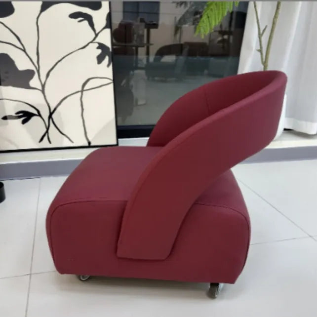 Single casual yo-yo sofa Nordic light luxury modern small apartment living room home special-shaped yo-yo stool shoe changing Oasis Select Angora red Tpr