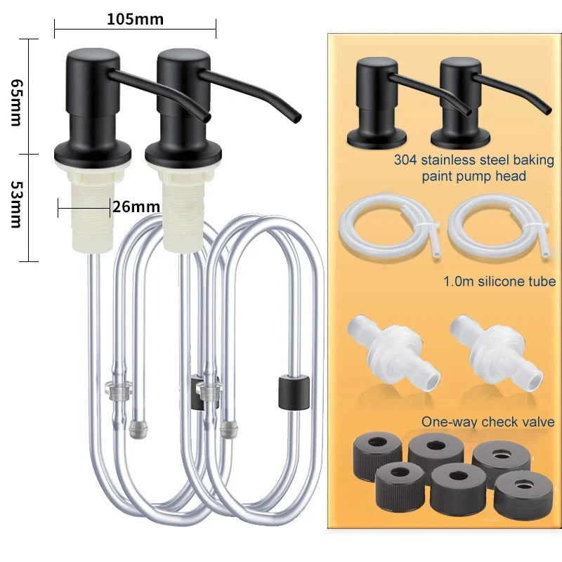 Stainless Steel Sink Soap Dispenser Pump | 1 or 2 Pack