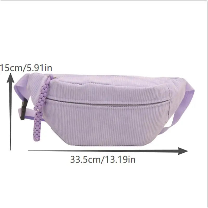 Women's Corduroy Half Moon Crossbody Chest Bag | JETTING