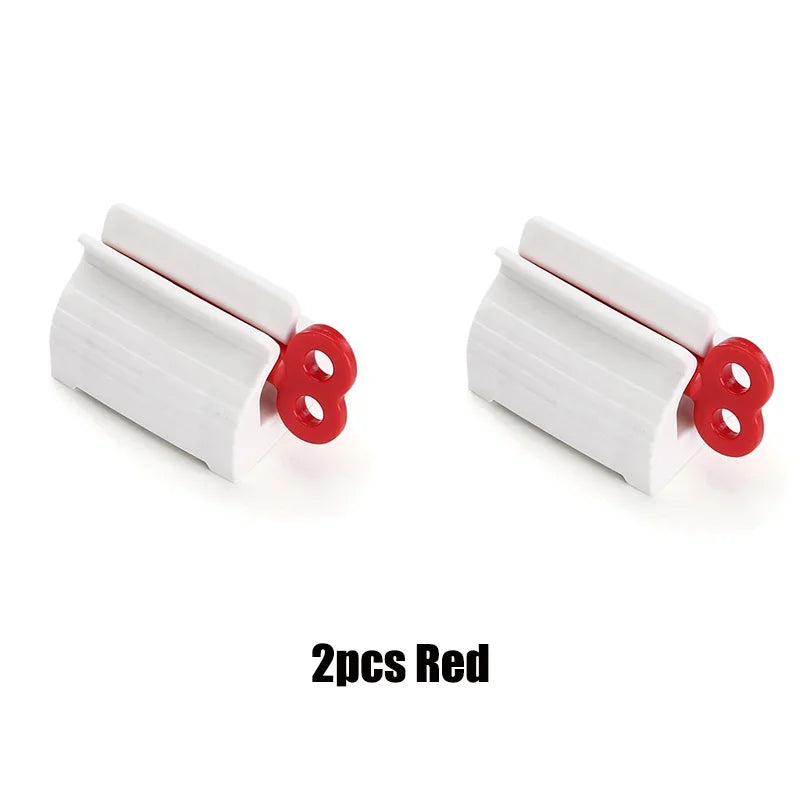 1/2Pcs Toothpaste Squeezer Portable Manual Squeeze With Rolling Tube Facial Cleanser Dispenser Holder Home Bathroom Accessories Oasis Select 2pcs-red-01