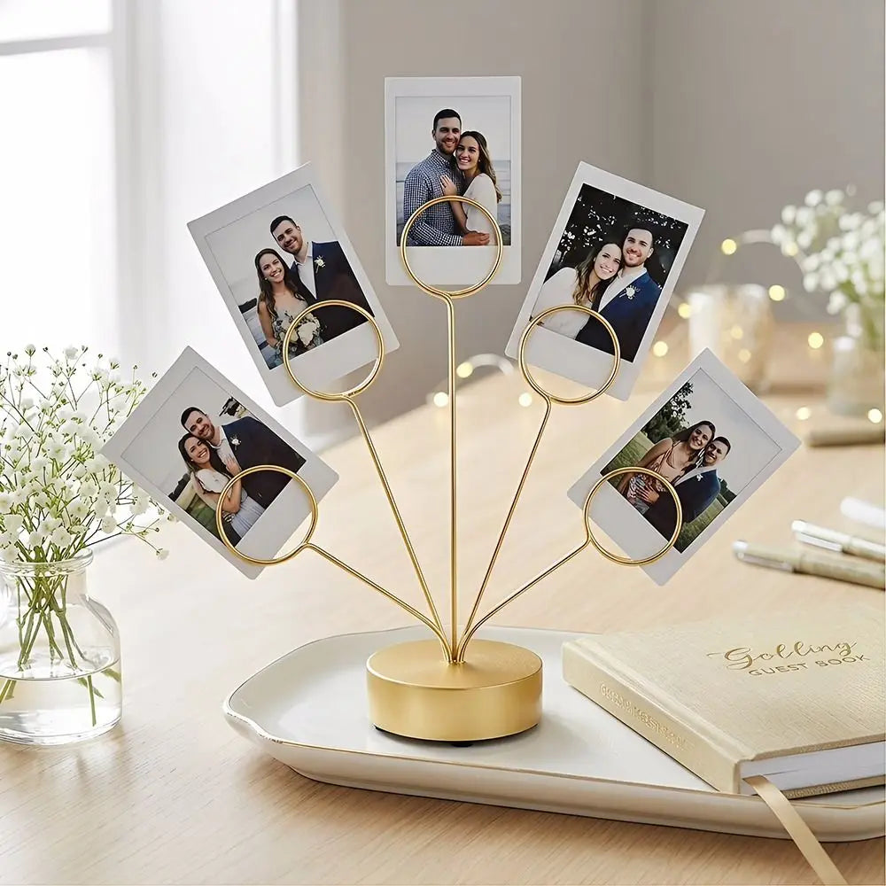 Multifunctional Creative Note Clips Stable Heart/Round Business Card Holder Portable Vertical Desktop Card Clamp Party Supplies Oasis Select