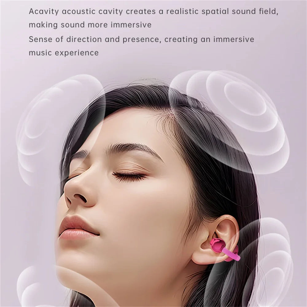 Wireless Bluetooth Earphones Women Sleep Ear Clip Headset Handbag Headphone HD Call Music Noise Reduction Lady Earphones Oasis Select