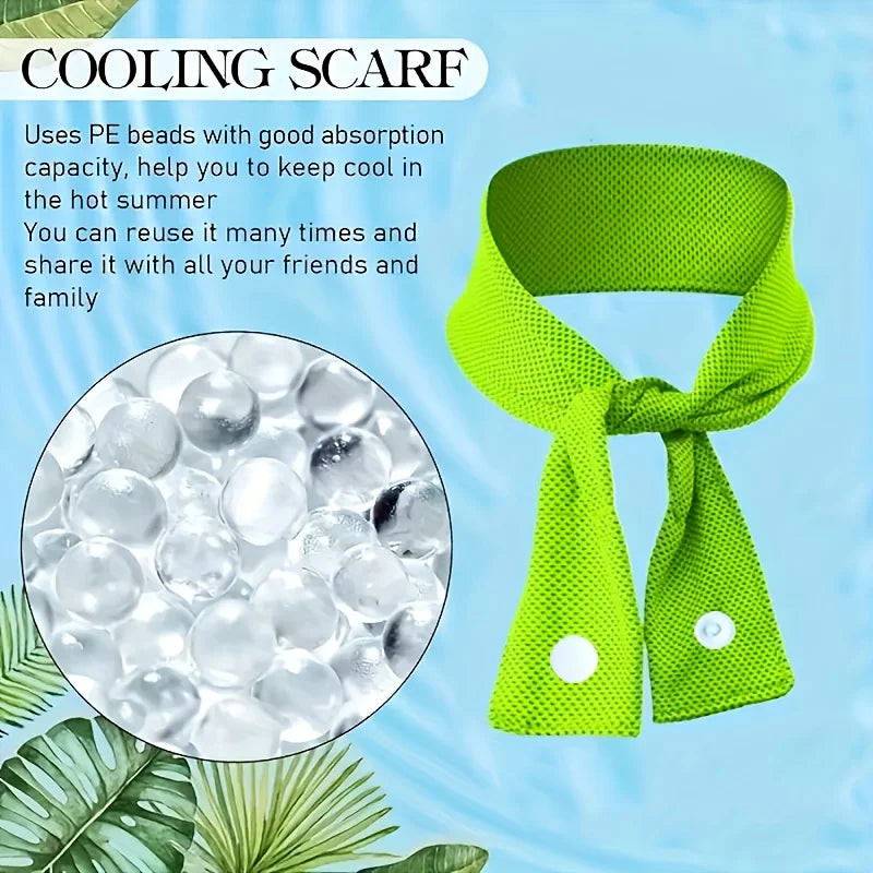 Cooling Ice Scarf, Ice Scarf, Sweat Wipe, Outdoor Ice Belt Sports Headscarf Cooling Ice Scarf Oasis Select green