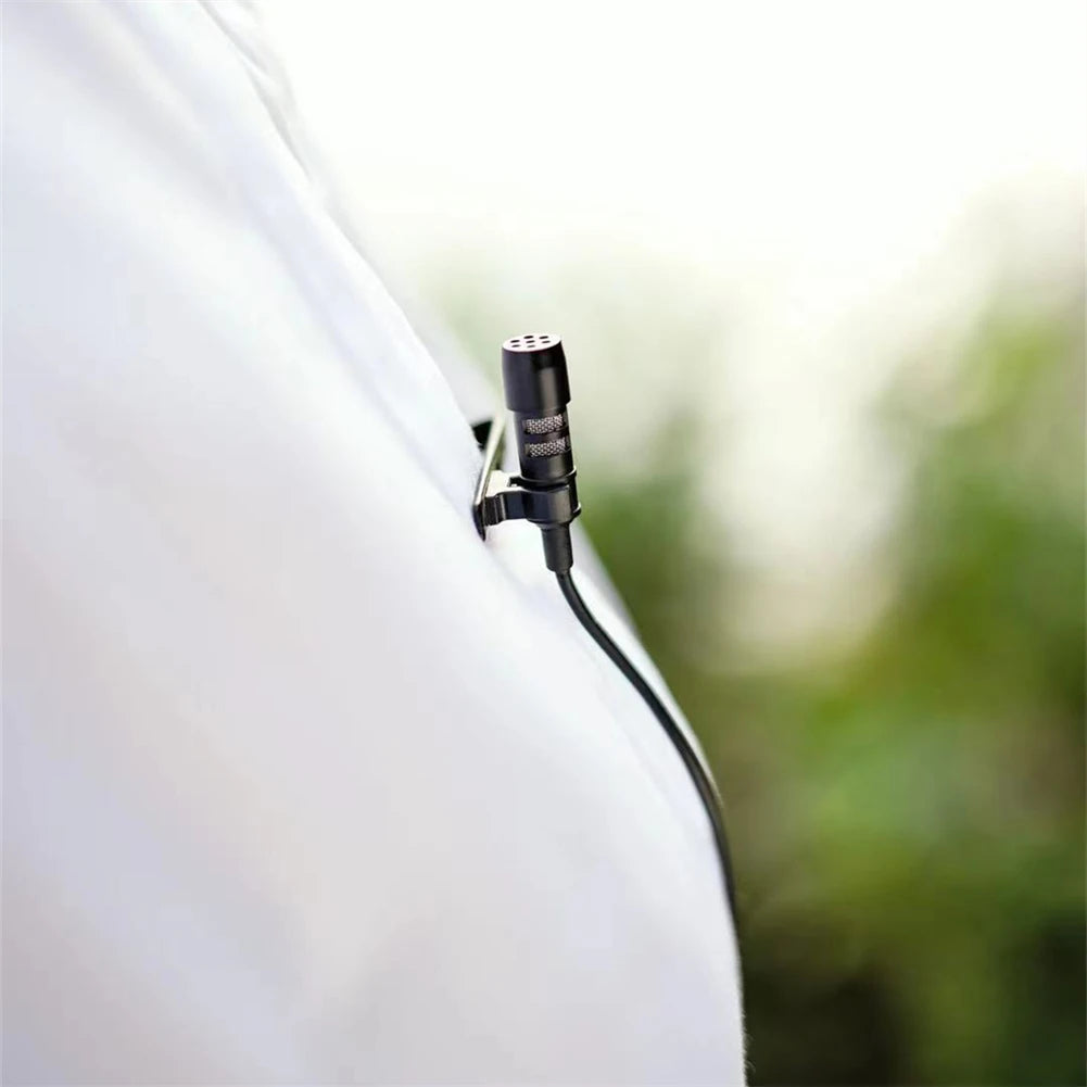 3.5mm Black Lavalier Lapel Microphone Miniature Broadcast Quality For Wireless System With A Metal Clip And A Windscreen Oasis Select