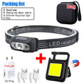 Mini LED Headlamp USB Rechargeable – Wave Sensor & 4 Modes