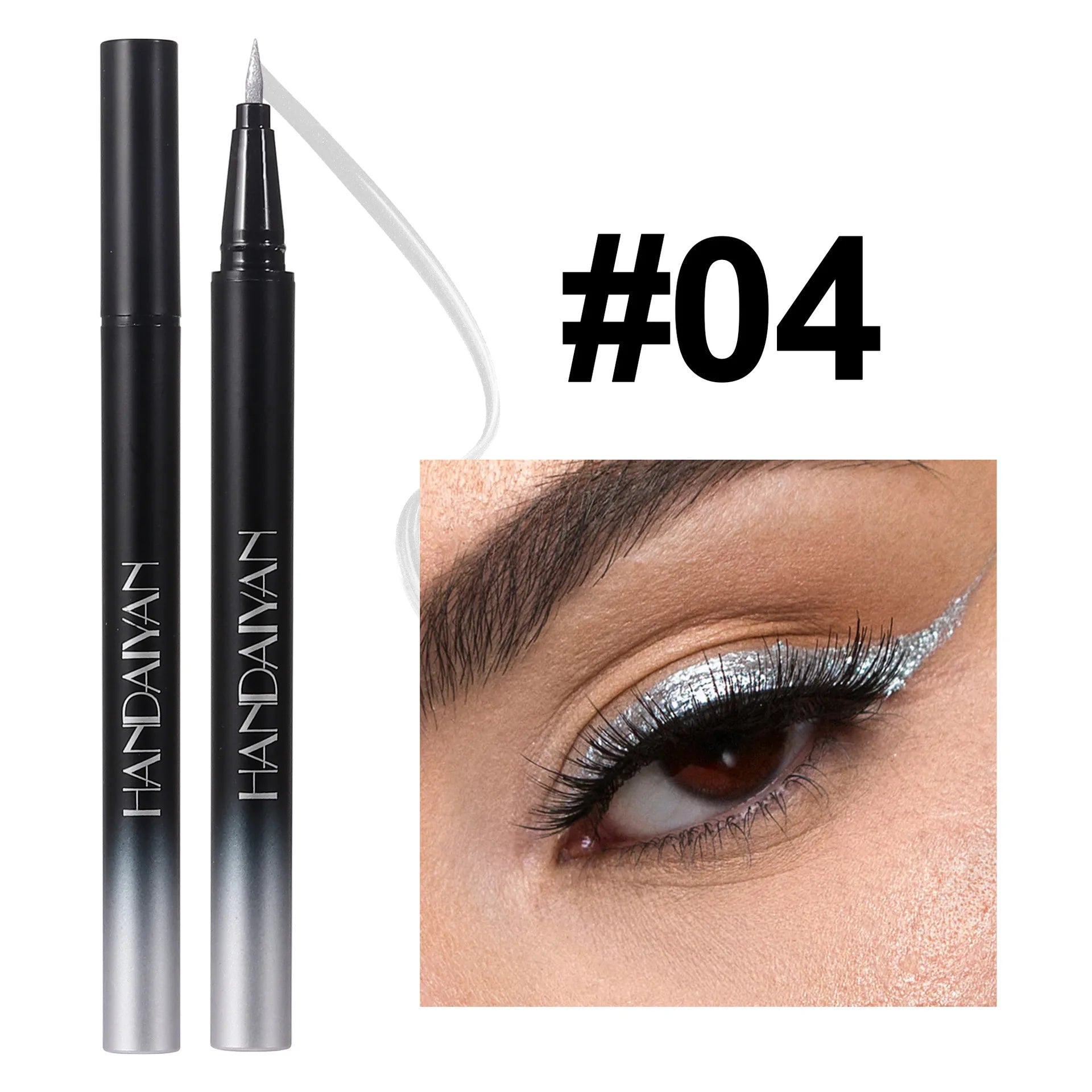 Handaiyan Metallic Glitter Liquid Eyeliner – Waterproof, 10 Colors Liquid Eyeliner Oasis Select 04 Full Size