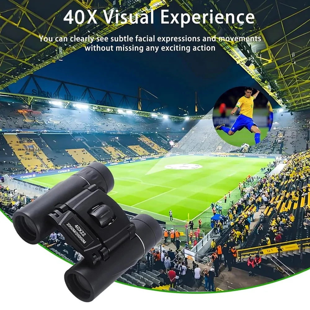 40x22 HD Powerful Binoculars 2000M Long Range Folding Mini Telescope BAK4 FMC Optics For Hunting Sports Outdoor Camping Travel Oasis Select