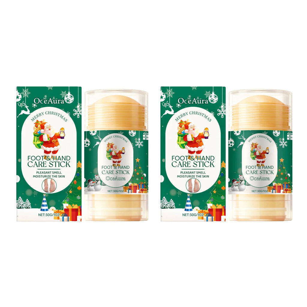 Christmas Urea Hand Foot Care Stick Moisturizing Balm for Dry Cracked Heels Elbows & Knees Gentle Exfoliation Softening Skin Oasis Select 2Pcs-A