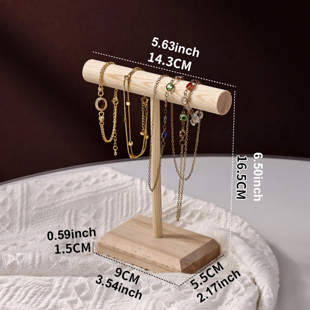 Wooden Bracelet Display Rack, T-Shaped Jewelry Rack, Jewelry, Necklace, Watch Storage Rack, Minimalist Hanging Rack Oasis Select Small