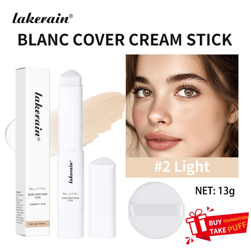 2-in-1 Color-Changing Foundation Stick Liquid Lightweight Moisturizing Brightening Foundation Color Changing For All Skin Types Oasis Select Color2with free puff