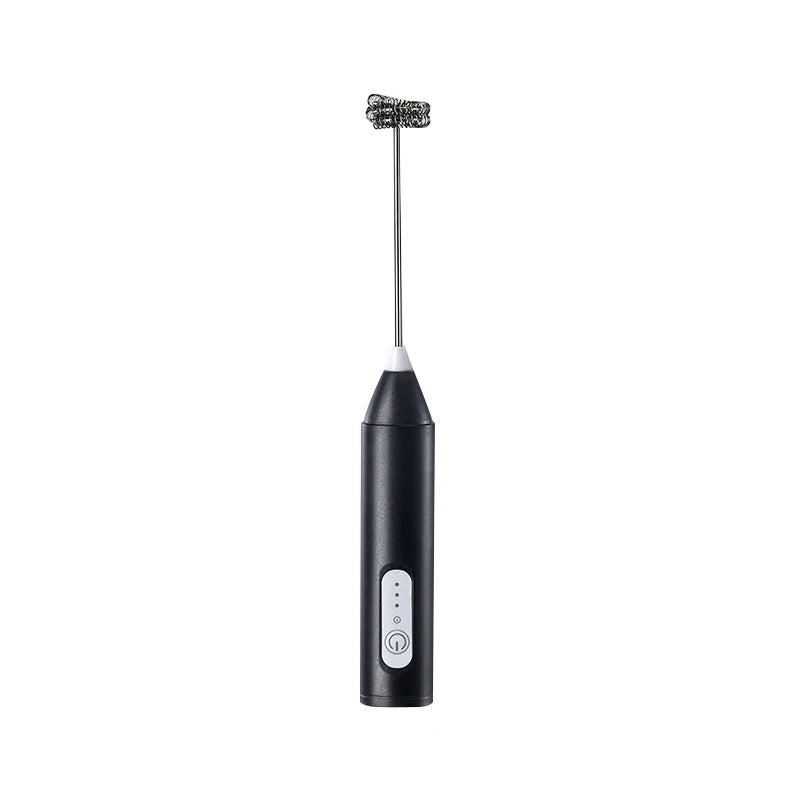 UPGRADED Electric Coffee Frother/MILK Whisk+Egg Beater MINI Food Blender USB Rechargeable Handheld Three Speeds Espresso Tools Oasis Select 306-BLACK