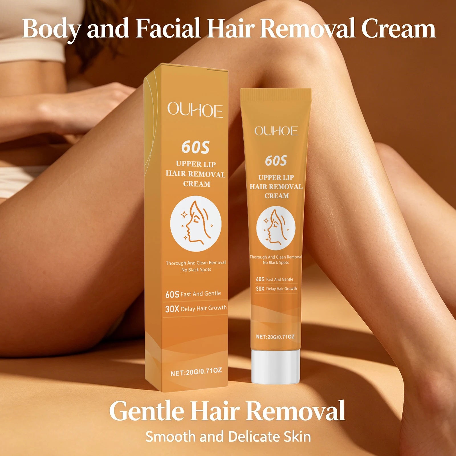 Gentle Facial and Body Hair Removal Cream for Smooth Silky Skin Mild Depilatory for Women and Men Softens Hair Depilatory Cream Oasis Select