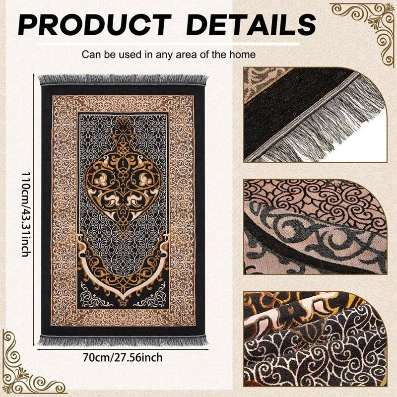 Muslim Prayer Rug, Islamic Prayer Rug Muslim Prayer Mat Eid Traditional Janamaz Sajadah Soft Islamic Set Rug Mat Oasis Select