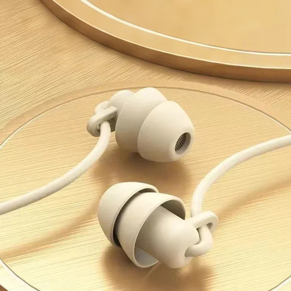 Silicone Sleep Earphones 3.5mm Wired In-Ear Headphones with Mic