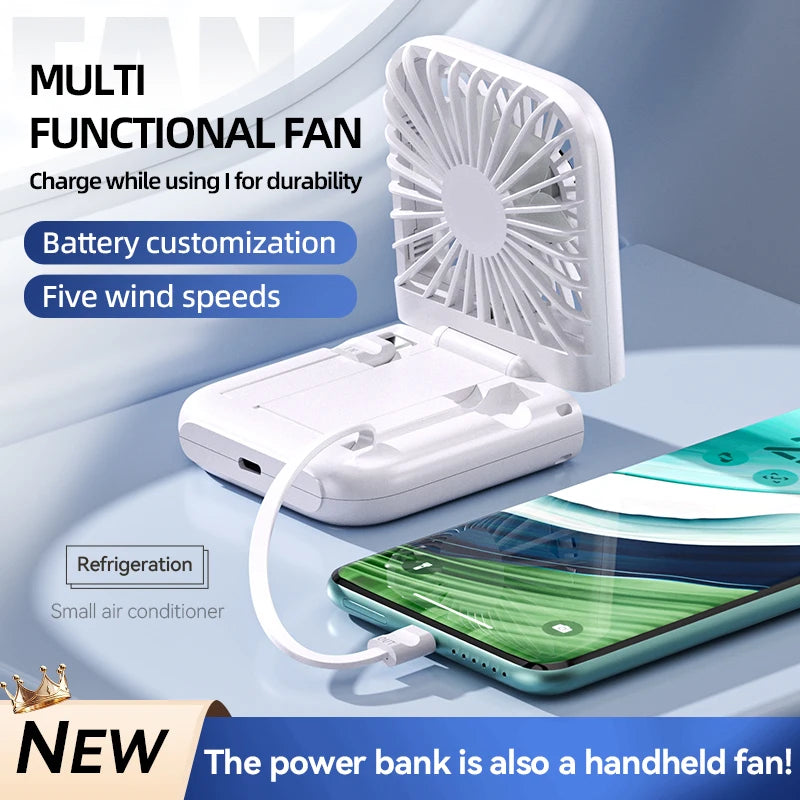 URGGU Semiconductor Cooling Pocket Fan | Power Bank & LED Display