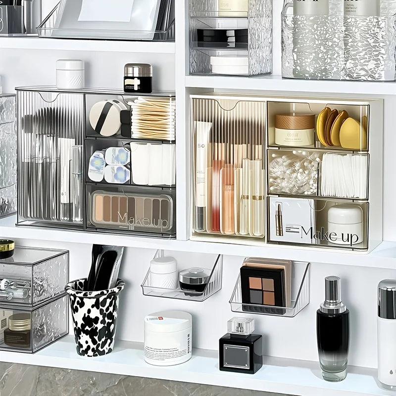 Clear Acrylic Makeup Organizer Storage Box With Drawers For Bathroom Vanity Countertop Desk Cosmetic Display Produce Clothes Oasis Select
