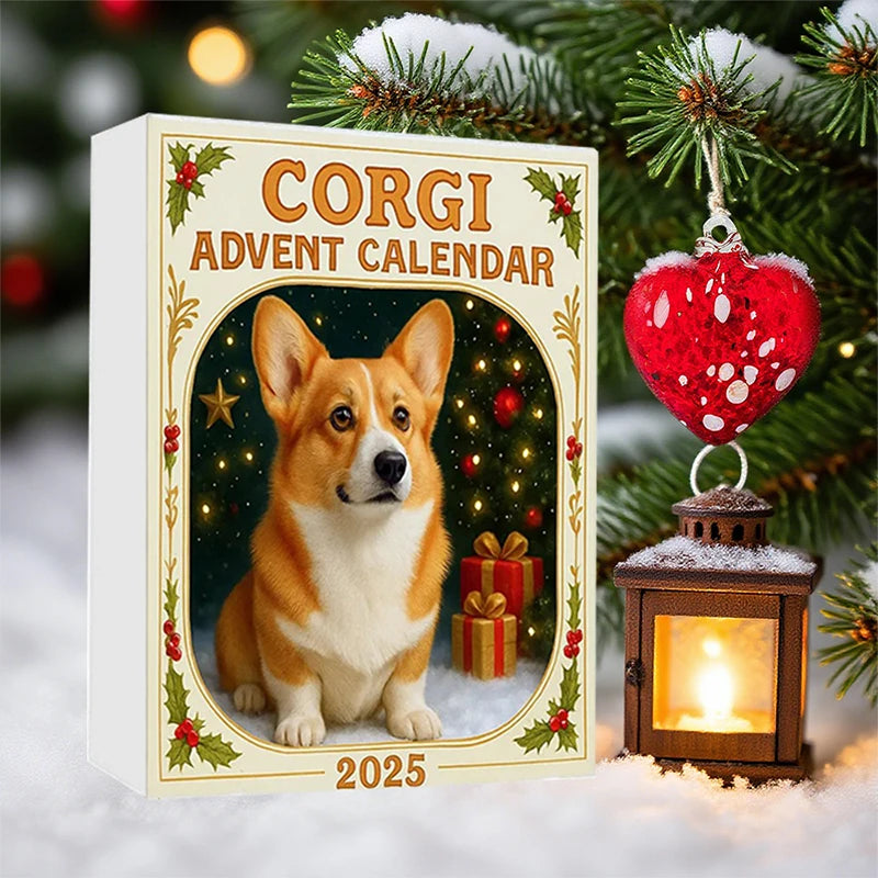 Coigi Advent Calendar 2025, 24 Days Countdown With Cute Corgi Mini Ornaments, Dog-Themed Christmas Decoration Set For Home Décor Oasis Select
