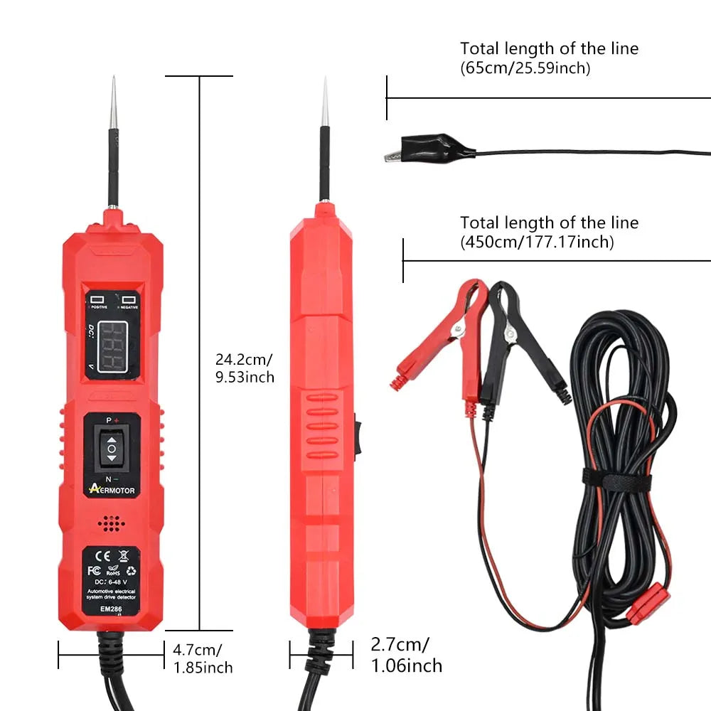 Aermotor Automotive Circuit Tester 6-48V LED Voltage Probe Kit Automotive Circuit Tester Oasis Select