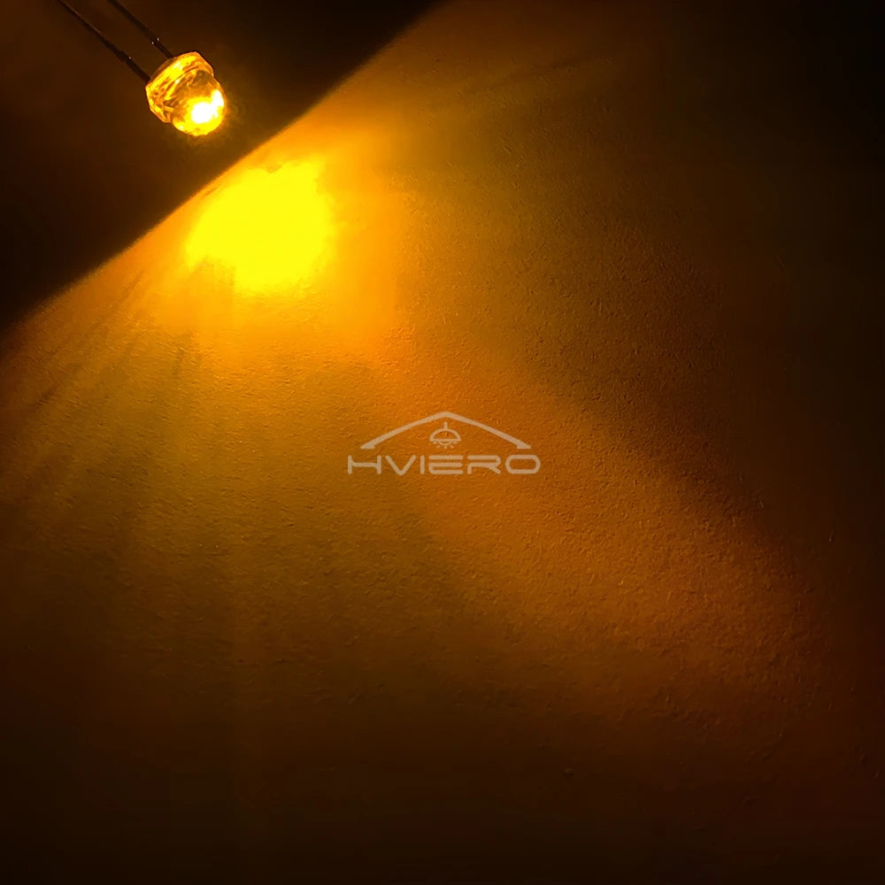 5mm Straw Hat LED Diodes 100/200pcs – 9 Colors, Ultra Bright