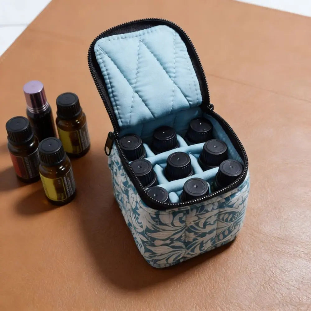 9-Compartment Essential Oil & Nail Polish Storage Bag