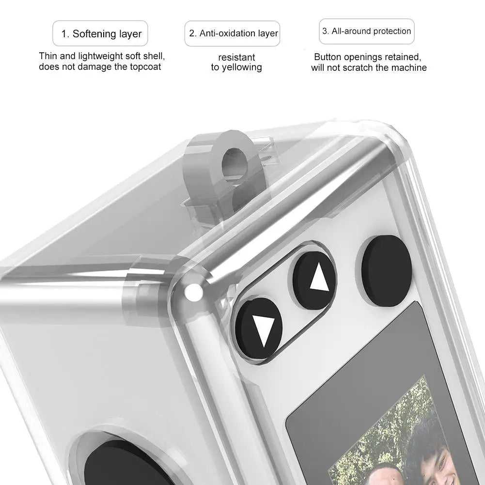 TPU Case For Kodak Charmera Mini Camera Protect Kit Tempered Glass Screen Film Transprent Protective Case Anti-Drop Camera Kit Oasis Select