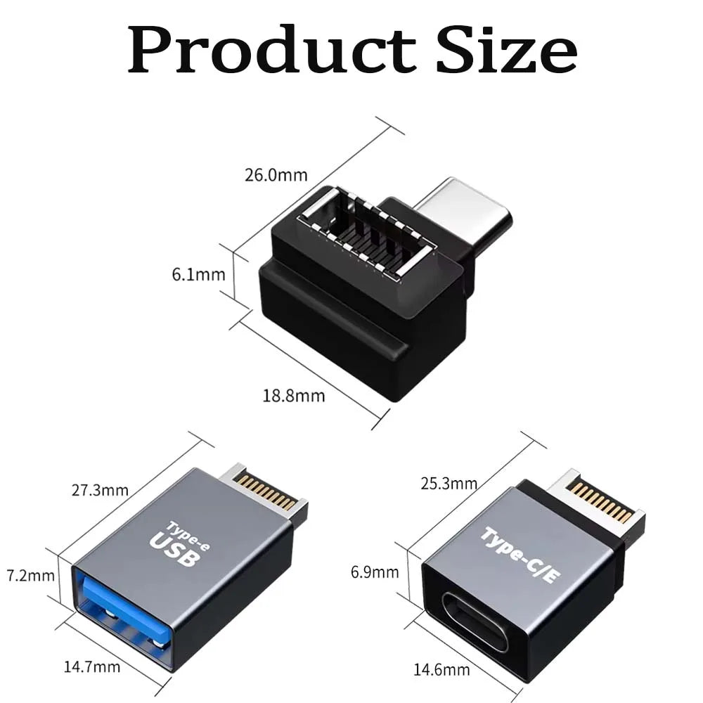 USB 3.1 Type E to USB-C Front Panel Header Adapter – 10Gbps USB Header Adapter Oasis Select