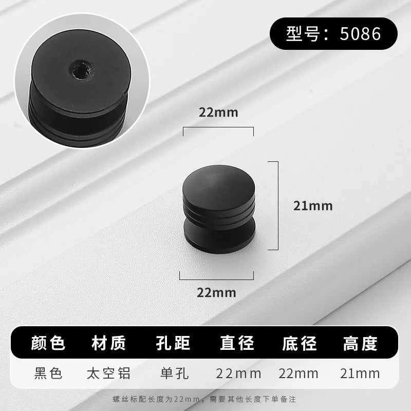 Aluminium Alloy Black Cabinet Knobs Kitchen Cabinet Handles Drawer Pulls Furniture Handle Hardware Oasis Select blac5086-single hole