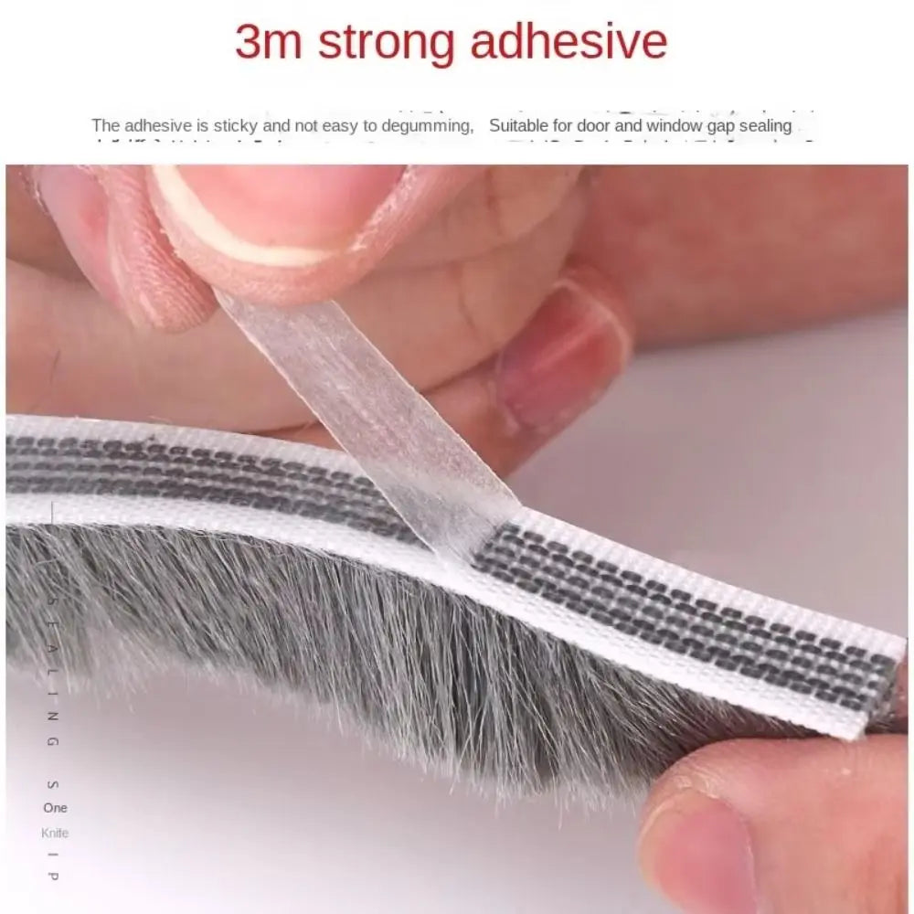 New 10Meters Sealing Strip Self-adhesive White Grey Wind-proof Brush Strip Sound Insulation Dust Strip Soundproof Dustproof Oasis Select