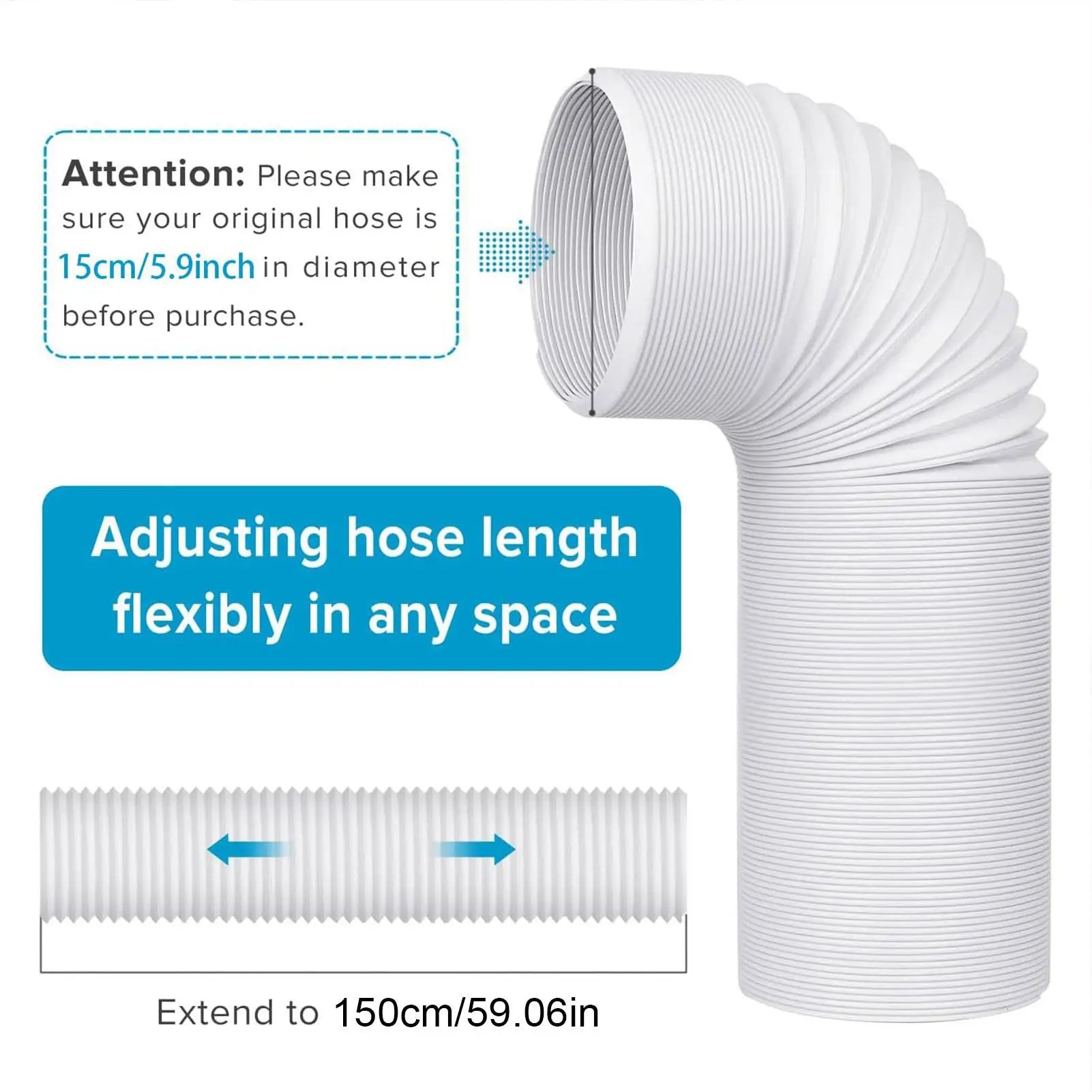 Portable Ac Hose Connector Air Conditioner Hose Connector Tube Vent Kit Seal Connection Duct for Kitchen Car Range Hood Window Oasis Select