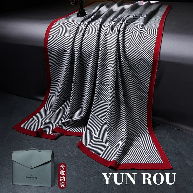 Aircraft first class air cotton blanket bed with nap air conditioning blanket office nap sofa cover blanket Oasis Select burgundy 130 x 220cm
