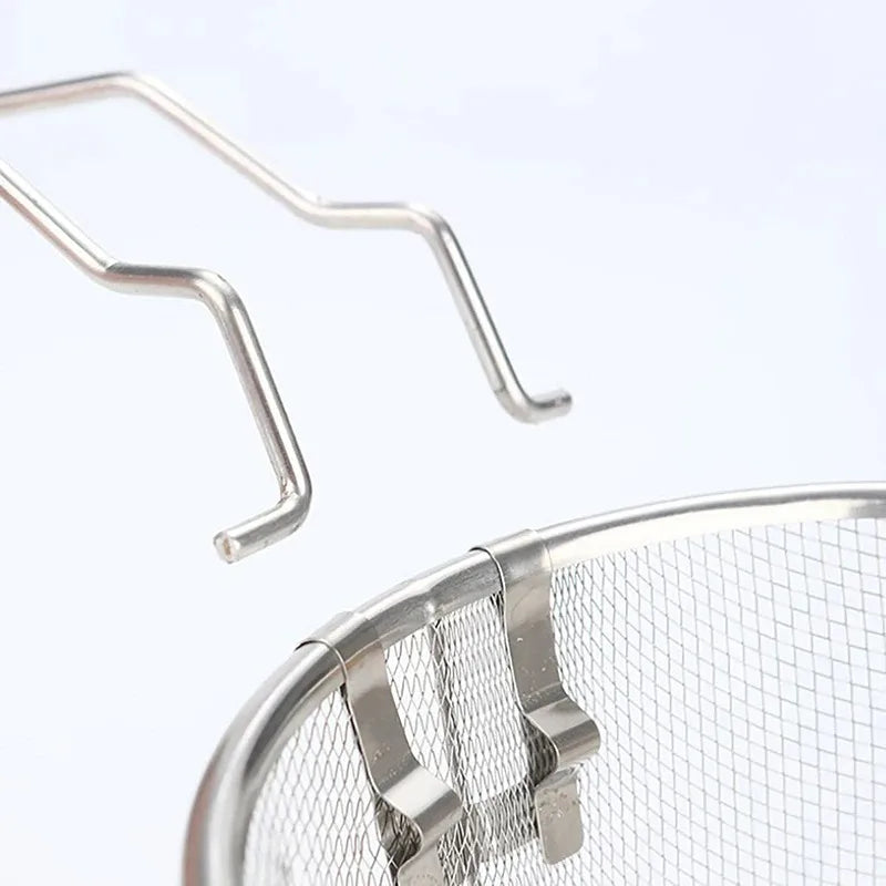 French Chip Frying Strainer Basket Stainless Steel Deep Fry Basket Kitchen Round Fryer Wire Mesh With Handle Wire Colander Nets Oasis Select