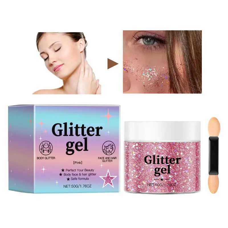 Eye Glitter Nail Hair Body Face Gel Natural Glitter Makeup Eye Glitter Face Body Lip Glitter Eyeshadow Polarizing Stage Makeup Oasis Select