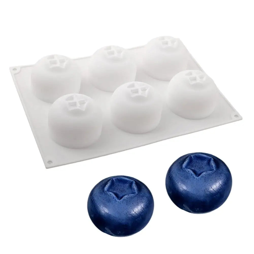 6-Cavity Blueberry Silicone Mold | 3D Mousse Cake & Desserts
