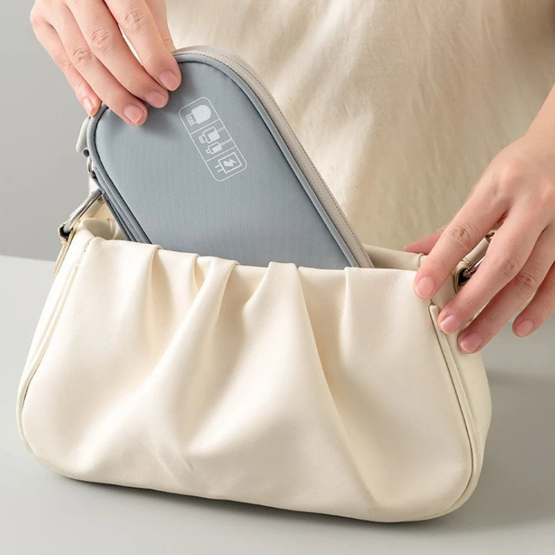 Portable Travel Accessories Organizer Pouch for Power Bank Phone Anti Shock Earbuds Case Handheld Small Electronics Storage Bag Oasis Select