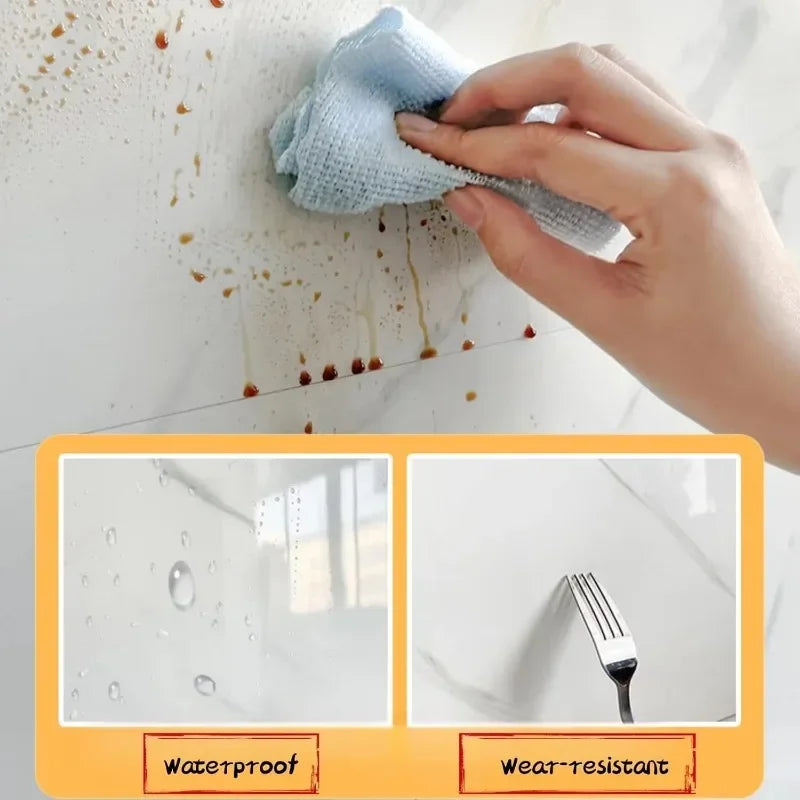 10-40PCS Marble Style Self-adhesive Floor Stickers Thickened Wear-resistant PVC Flooring Mats for Household Use Easy To Install Oasis Select