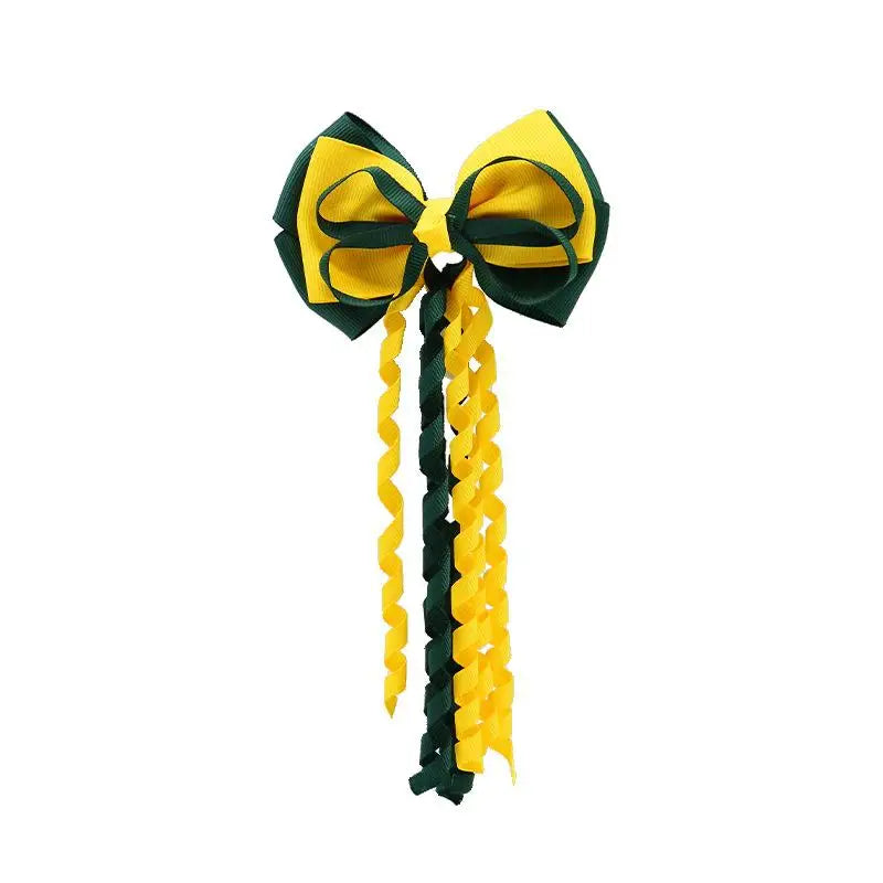 Festival Bow Hair Clips – Curly Ribbon Tassel Hairpins for Girls Hair Bow Clip Oasis Select A15
