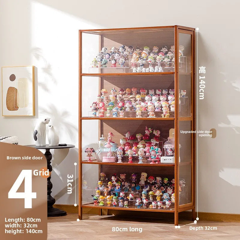 Figure cabinet Glass display cabinet Steel dustproof transparent model Storage cabinet Pain cabinet Toy locker Display bookcase Oasis Select Four doors 80 long