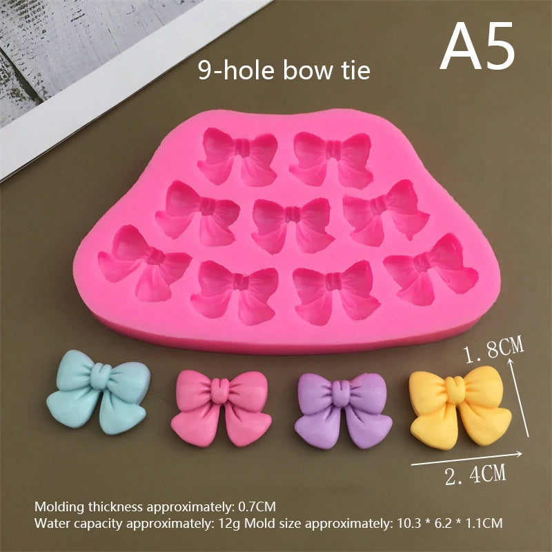 Cute Cartoon Flowers Bow Bee Fondant Silicone Molds DIY Cupcake Fondant Cake Decorating Chocolate Candy Baking Mold Oasis Select A5