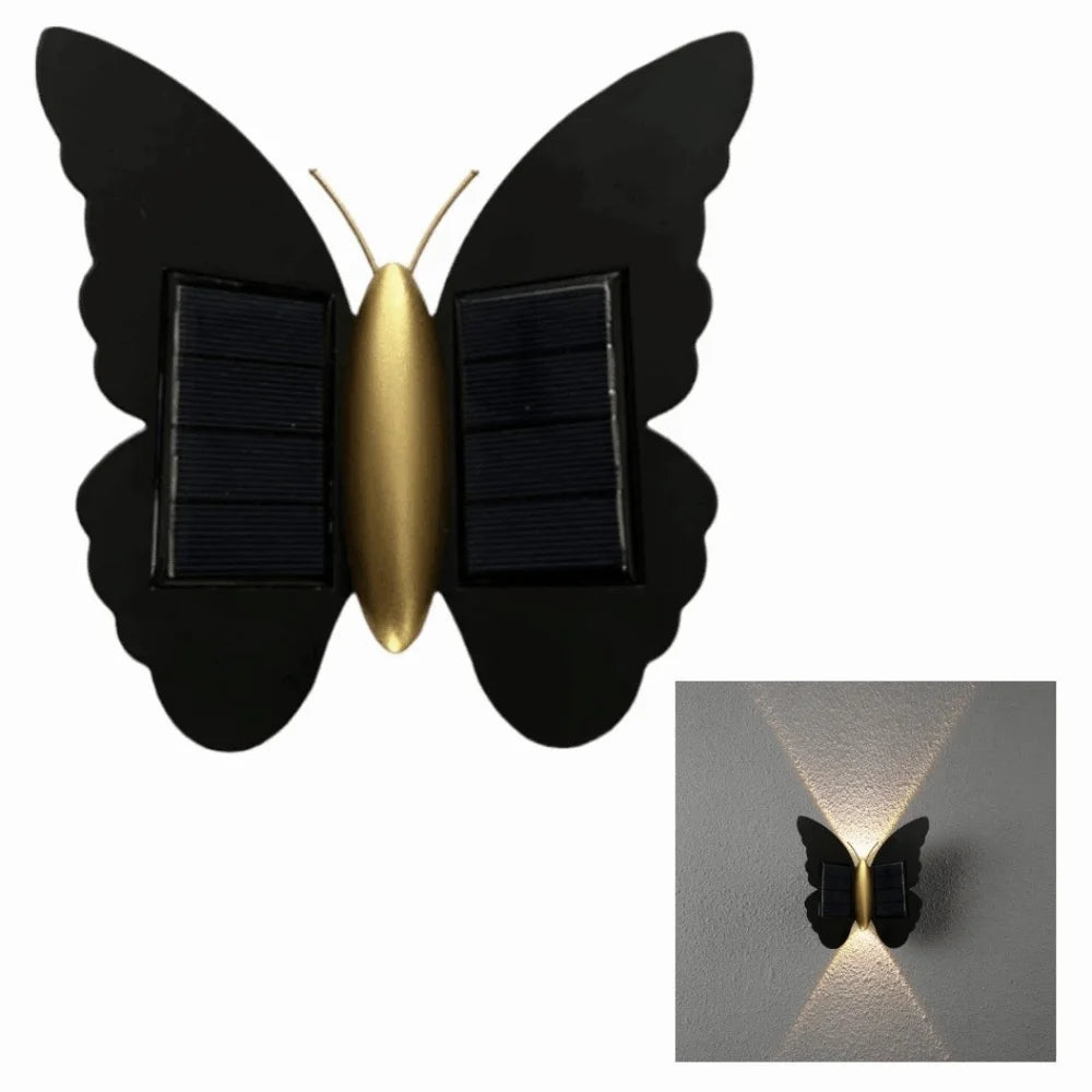 Butterfly Solar Wall Light | Auto On/Off, IP44 Outdoor Garden