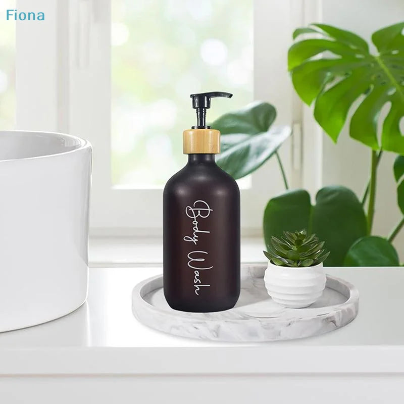 ✔Plastic Soap Dispenser Set Countertop Lotion Bottle Bathroom Refillable Empty Bottle For Shampoo Body Wash Hair Conditioner Oasis Select