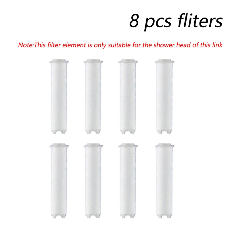 High Quality 8 Mode Shower Head Water Filter Adjustable High Pressure Shower Portable One-Key Stop Shower Bathroom Accessories Oasis Select 8pcs filter