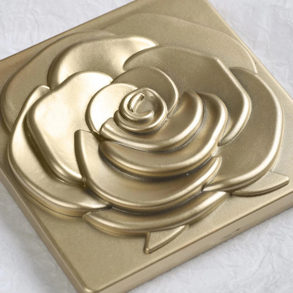 7cm Square Rose Mirror with Storage Bag Lady Portable Handheld Folding Mirror Dressing Table Makeup Accessories Oasis Select