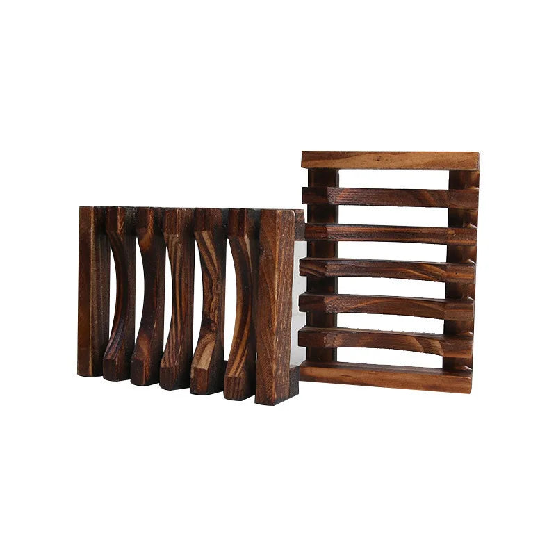 Elegant Wooden Soap Dish with Self-Draining Design - Perfect for Bathroom Decor and Organization, Natural Wood Finish soap box Oasis Select 2pcs