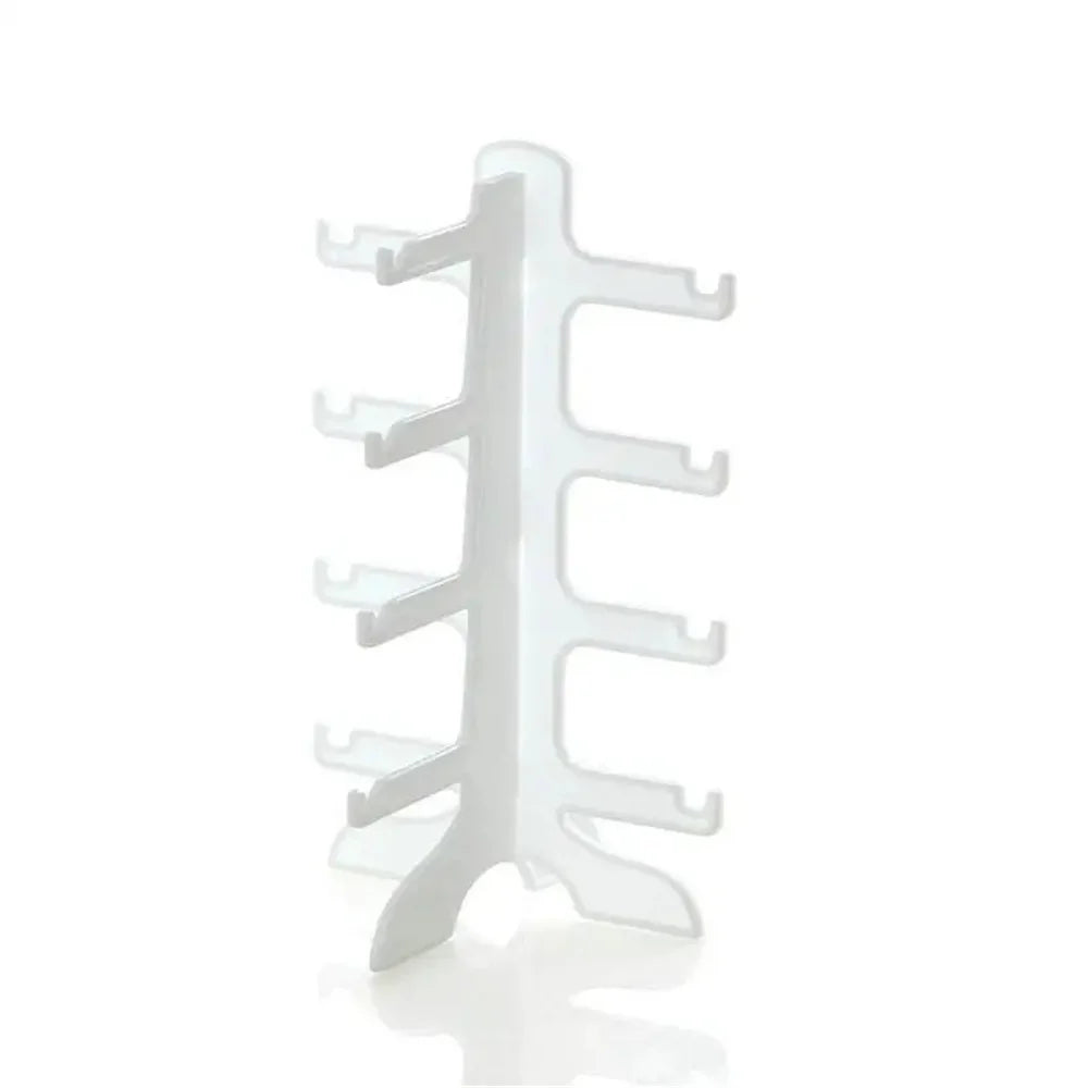 4 Layers Plastic Sunglasses Show Rack Holders Display Stand Storage Holder Glasses Shelf Home Organizer Space Saving Shelf Oasis Select White