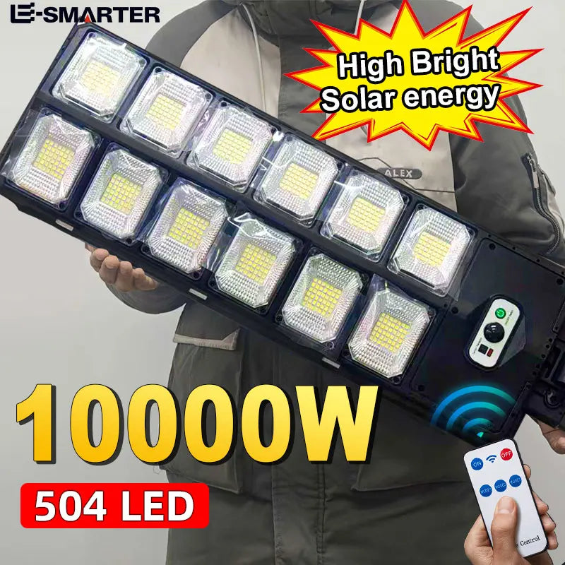 20000LM Solar Lights Outdoor External Solar Lamp with Motion Sensor Remote Control Solar Powered Spotlight Lamp Wall Street Lamp Oasis Select