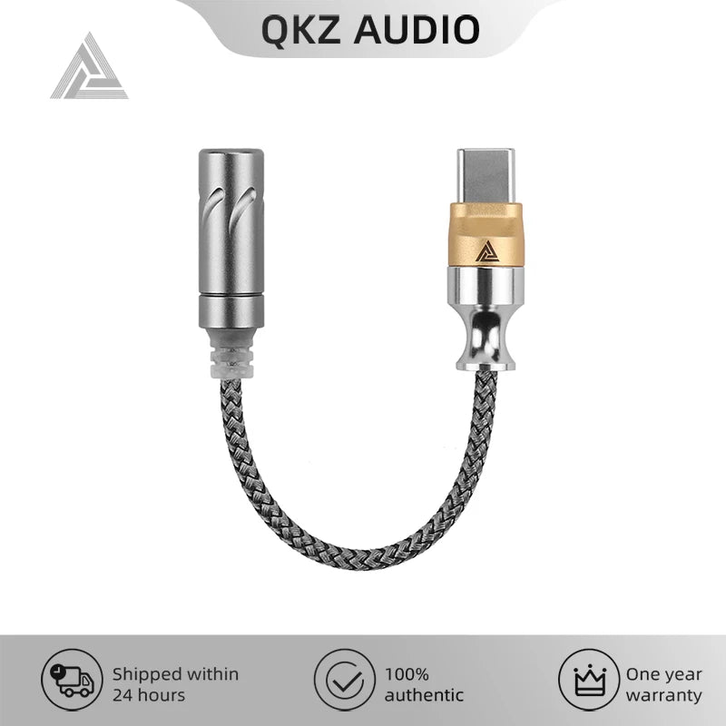 QKZ TC MAX Pro Type C To 3.5mm Audio Adapter Cable CX31993 HiFi DAC Digital Decoding Earphone Amplifier For iPhone15 16/Huawei Oasis Select
