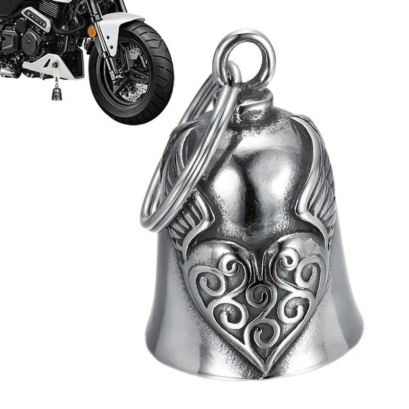 Motorcycle Bell Fashion Lucky Bell Pendant Heart Wing Motorcycle Bell for Men Motorcycle Punk Rock Exorcism Pendant Accessories Oasis Select