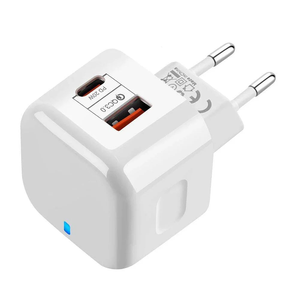 2 Ports QC3.0 Type C Charger PD 20W Quick Charger USB-C Fast Charging Travel Wall Charger Power Adapter For iPhone 12Pro Max Oasis Select