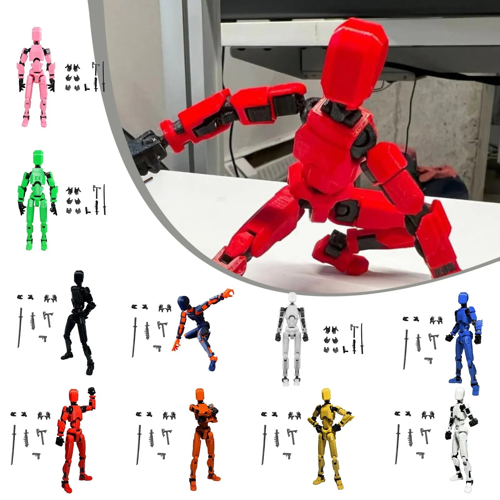Titan 13 With Wings Figure Toys Lucky T13 Joint Movable Action Figuras 3D Printed Multi-Articular Robot Toys For Kids Gifts 13cm Oasis Select